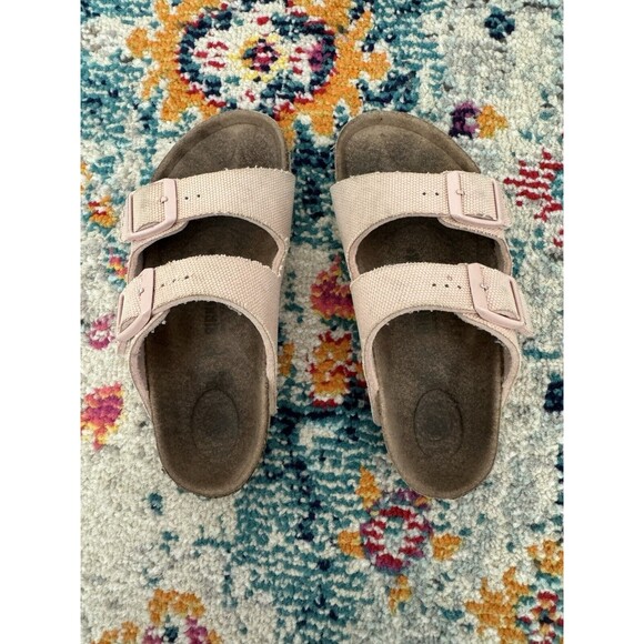 Birkenstock Kids Arizona Rivet Vegan Textile in‎ Blush Pink Size 30 - Picture 1 of 6
